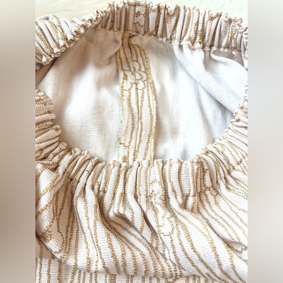 Handmade Gold Floral Vintage Elastic Waisted Skirt 27”-42” - Picture 6 of 10